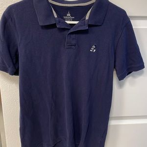 Disney Parks men’s polo shirt with Mickey logo. Navy, size small, relaxed fit.